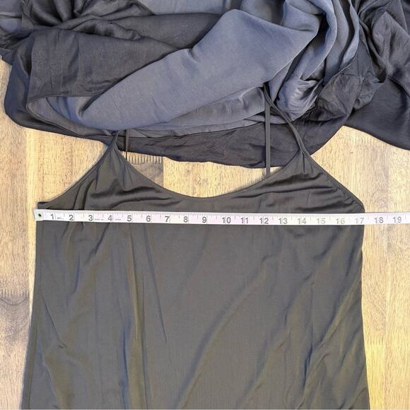 Helmut Lang Dress Asymmetrical Flowy Draped Scoop Neck Brown Women's Size 8 - Picture 5 of 7